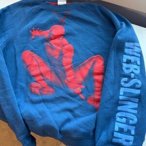 Marvel Blue and Red Spider-Man Crewneck Sweater